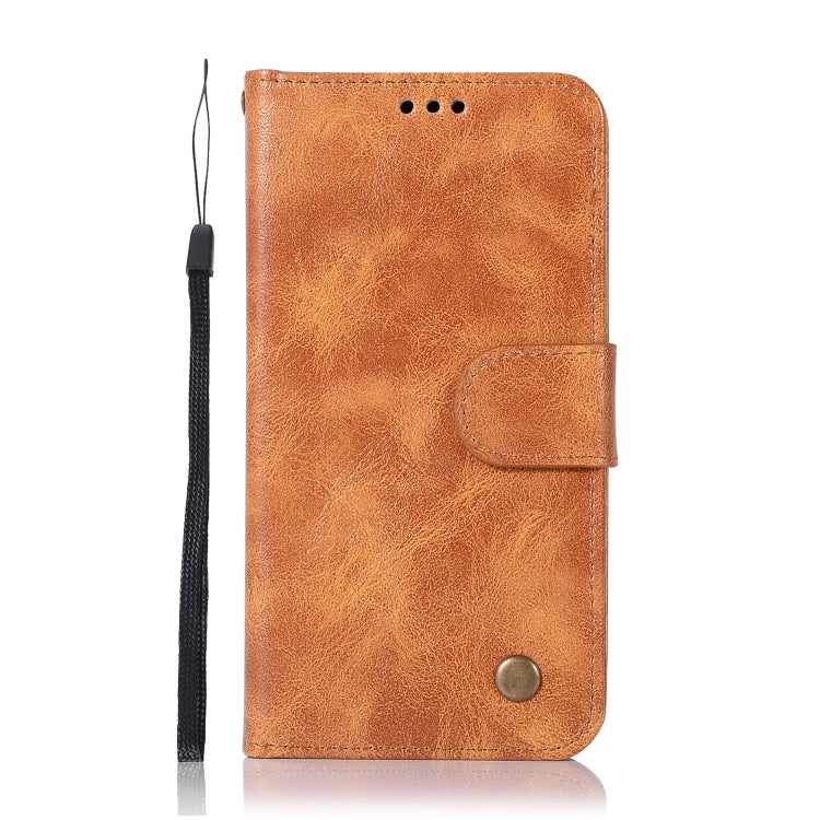 For Lenovo K6 Retro Copper Button Crazy Horse Horizontal Flip PU Leather Case with Holder & Card Slots & Wallet & Lanyard
