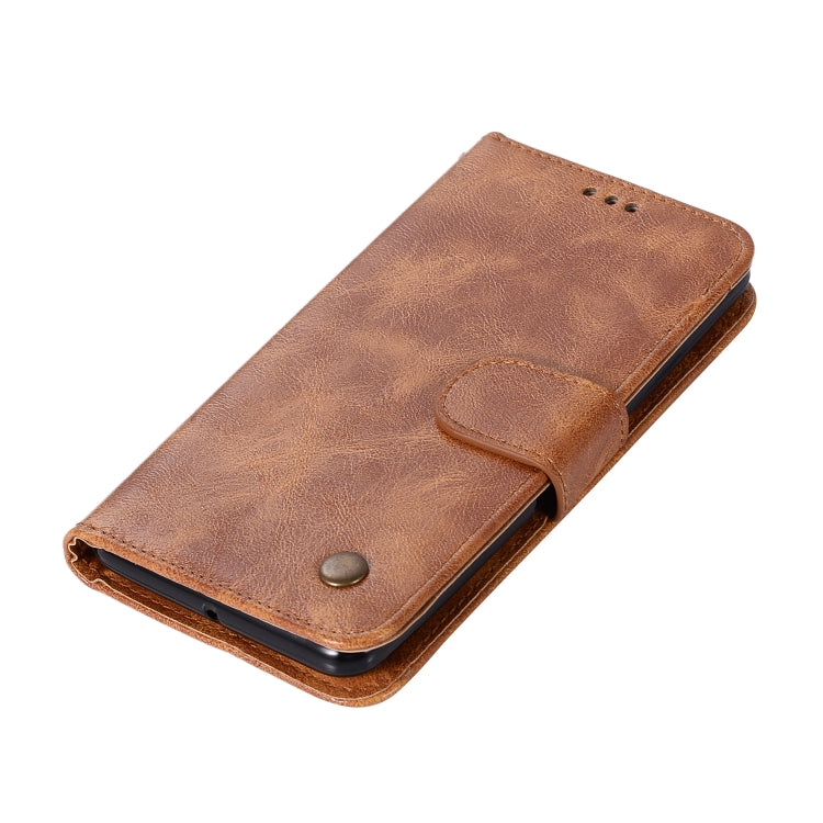For Lenovo K6 Retro Copper Button Crazy Horse Horizontal Flip PU Leather Case with Holder & Card Slots & Wallet & Lanyard