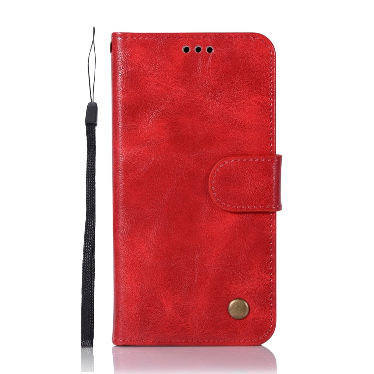 For Lenovo K6 Retro Copper Button Crazy Horse Horizontal Flip PU Leather Case with Holder & Card Slots & Wallet & Lanyard