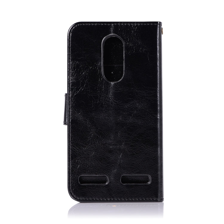 For Lenovo K6 Retro Copper Button Crazy Horse Horizontal Flip PU Leather Case with Holder & Card Slots & Wallet & Lanyard