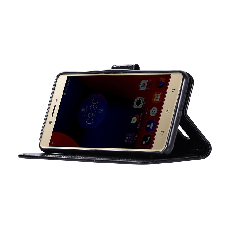 For Lenovo K6 Retro Copper Button Crazy Horse Horizontal Flip PU Leather Case with Holder & Card Slots & Wallet & Lanyard
