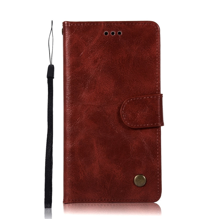 For Lenovo Vibe P1M Retro Copper Button Crazy Horse Horizontal Flip PU Leather Case with Holder & Card Slots & Wallet & Lanyard