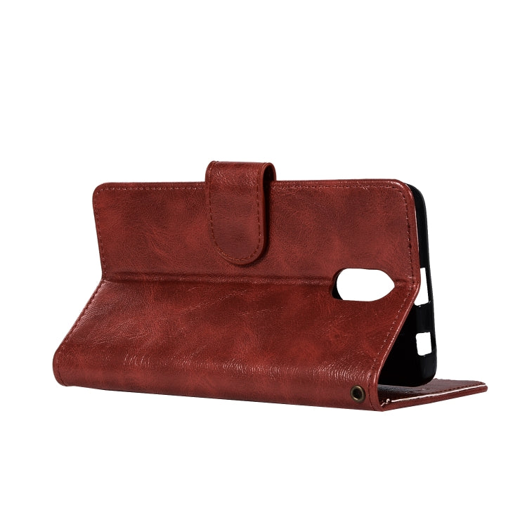 For Lenovo Vibe P1M Retro Copper Button Crazy Horse Horizontal Flip PU Leather Case with Holder & Card Slots & Wallet & Lanyard