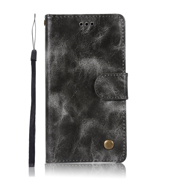 For Lenovo Vibe P1M Retro Copper Button Crazy Horse Horizontal Flip PU Leather Case with Holder & Card Slots & Wallet & Lanyard