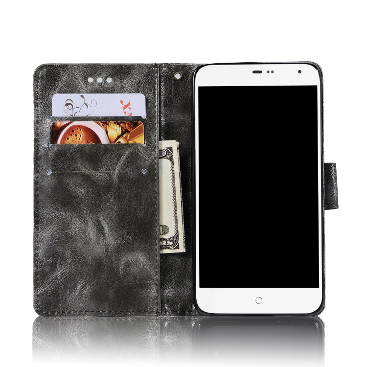 For Lenovo Vibe P1M Retro Copper Button Crazy Horse Horizontal Flip PU Leather Case with Holder & Card Slots & Wallet & Lanyard