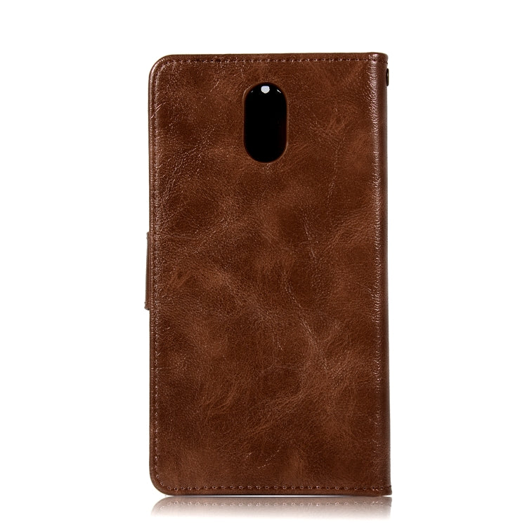 For Lenovo Vibe P1M Retro Copper Button Crazy Horse Horizontal Flip PU Leather Case with Holder & Card Slots & Wallet & Lanyard