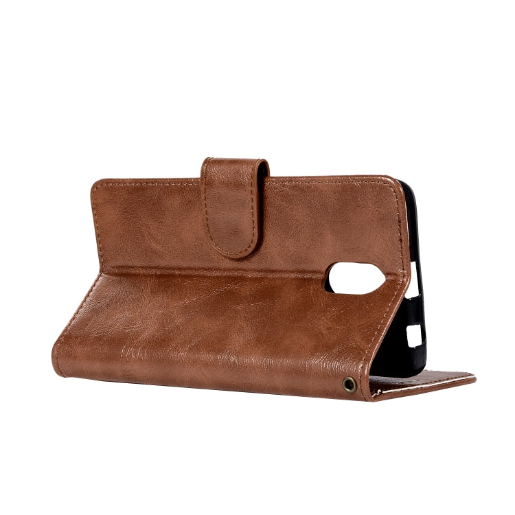 For Lenovo Vibe P1M Retro Copper Button Crazy Horse Horizontal Flip PU Leather Case with Holder & Card Slots & Wallet & Lanyard