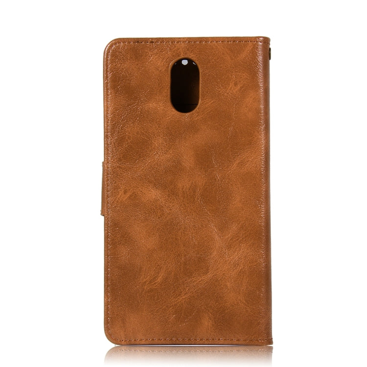 For Lenovo Vibe P1M Retro Copper Button Crazy Horse Horizontal Flip PU Leather Case with Holder & Card Slots & Wallet & Lanyard
