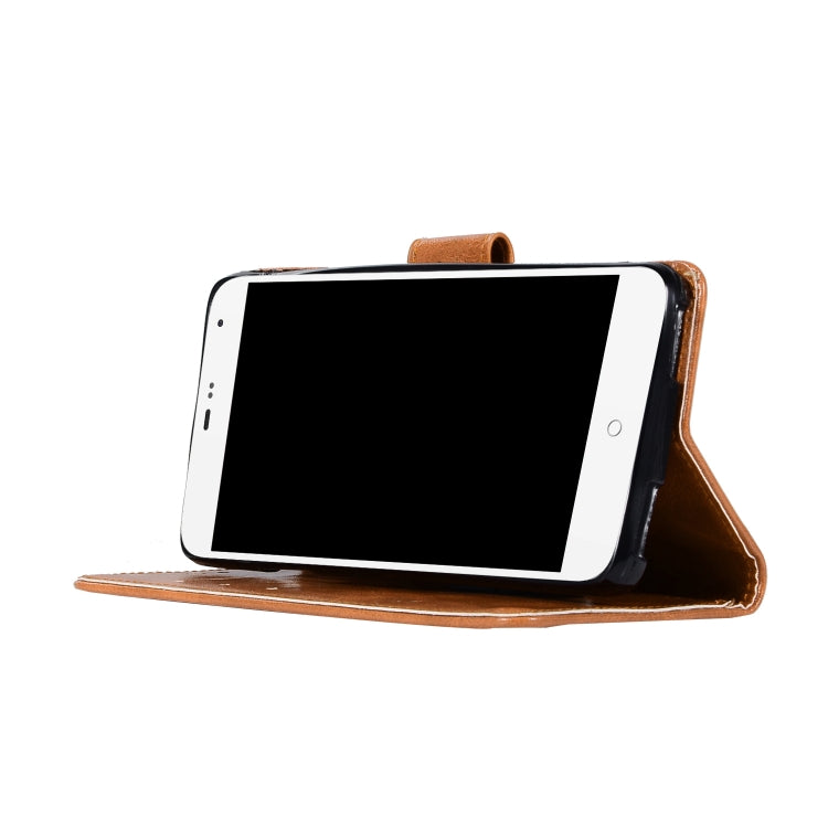 For Lenovo Vibe P1M Retro Copper Button Crazy Horse Horizontal Flip PU Leather Case with Holder & Card Slots & Wallet & Lanyard