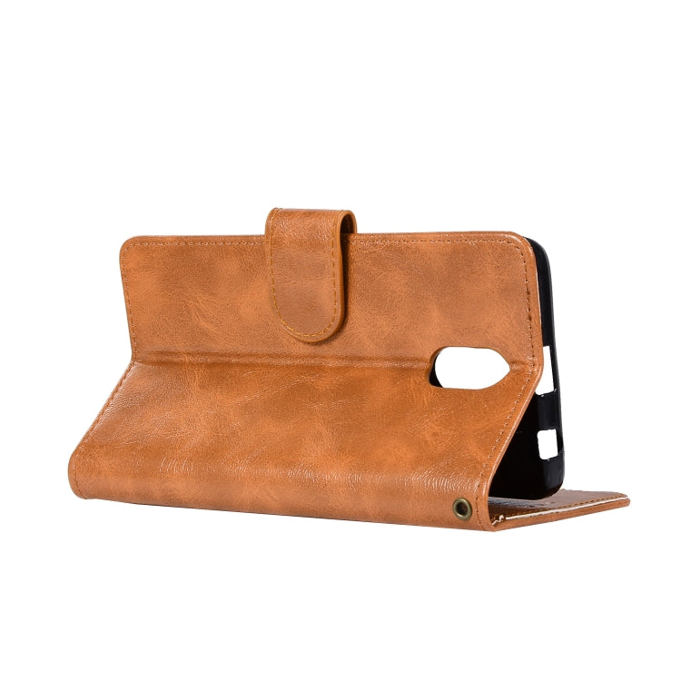 For Lenovo Vibe P1M Retro Copper Button Crazy Horse Horizontal Flip PU Leather Case with Holder & Card Slots & Wallet & Lanyard