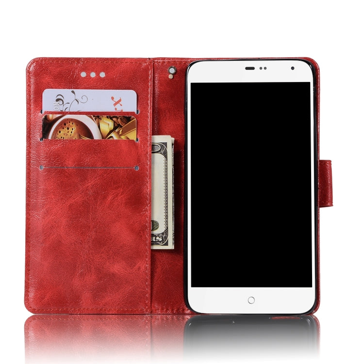 For Lenovo Vibe P1M Retro Copper Button Crazy Horse Horizontal Flip PU Leather Case with Holder & Card Slots & Wallet & Lanyard