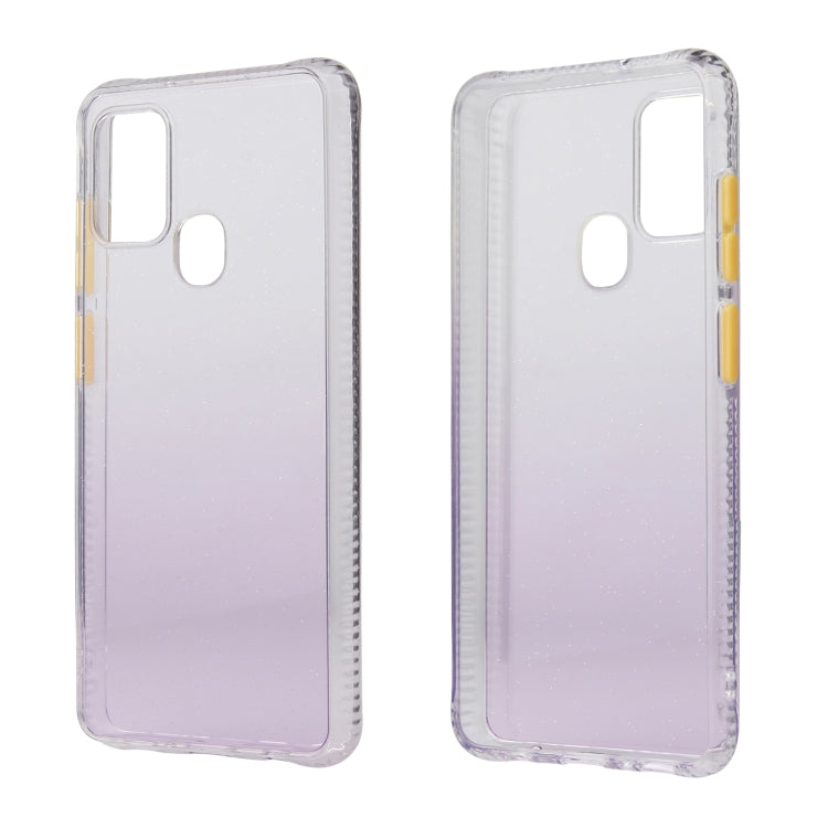 For Samsung Galaxy A21s Gradient Shockproof TPU + Acrylic Case with Detachable Buttons