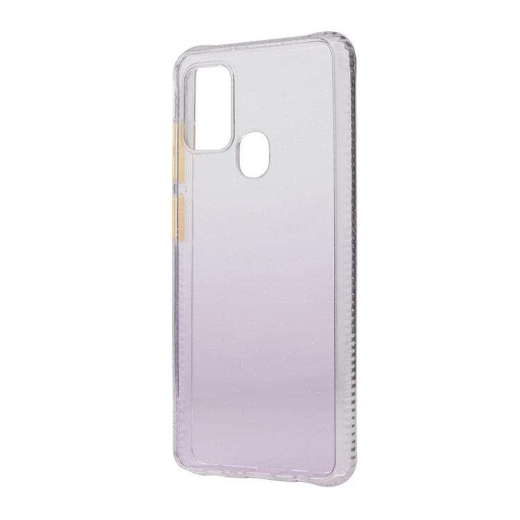 For Samsung Galaxy A21s Gradient Shockproof TPU + Acrylic Case with Detachable Buttons