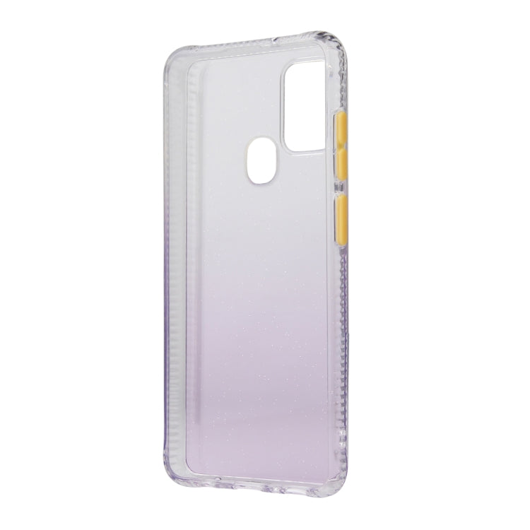 For Samsung Galaxy A21s Gradient Shockproof TPU + Acrylic Case with Detachable Buttons