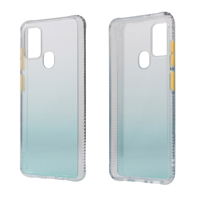 For Samsung Galaxy A21s Gradient Shockproof TPU + Acrylic Case with Detachable Buttons