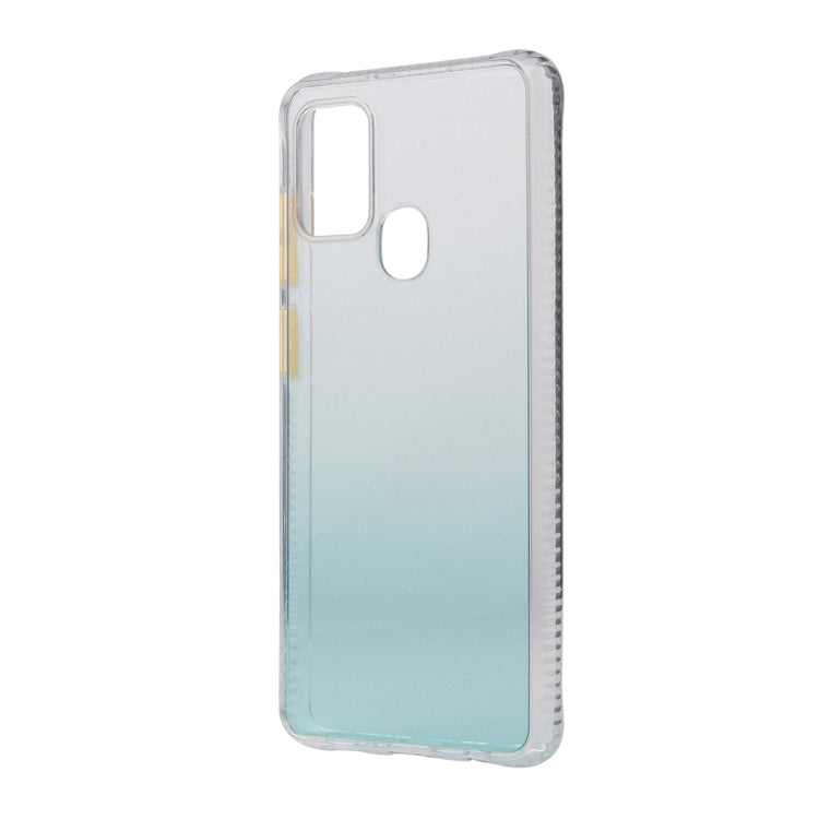 For Samsung Galaxy A21s Gradient Shockproof TPU + Acrylic Case with Detachable Buttons