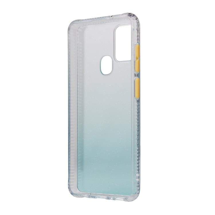 For Samsung Galaxy A21s Gradient Shockproof TPU + Acrylic Case with Detachable Buttons