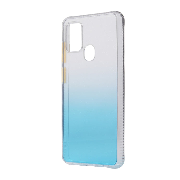 For Samsung Galaxy A21s Gradient Shockproof TPU + Acrylic Case with Detachable Buttons