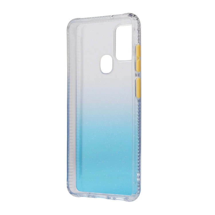 For Samsung Galaxy A21s Gradient Shockproof TPU + Acrylic Case with Detachable Buttons