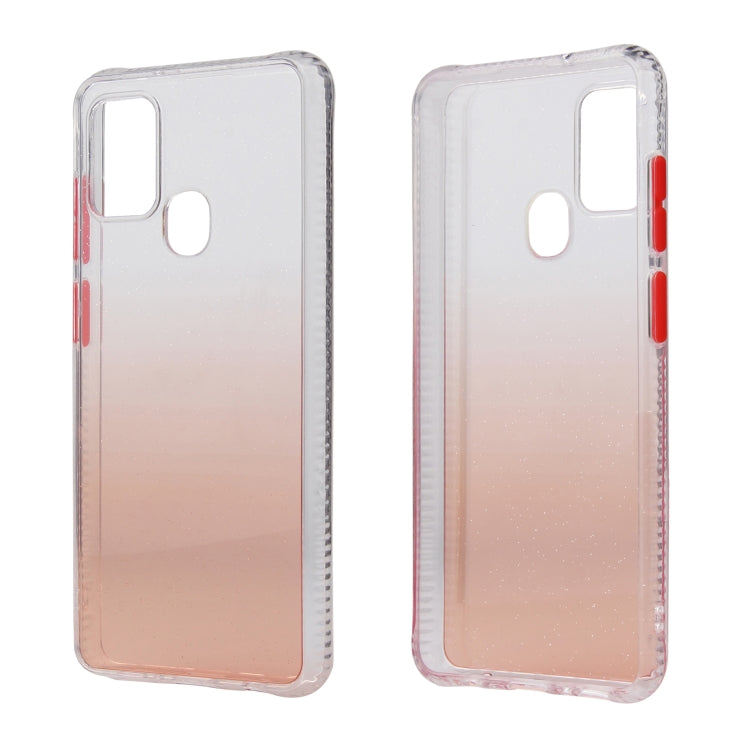 For Samsung Galaxy A21s Gradient Shockproof TPU + Acrylic Case with Detachable Buttons