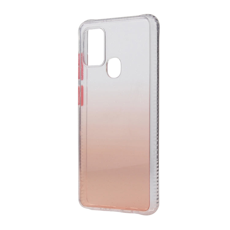 For Samsung Galaxy A21s Gradient Shockproof TPU + Acrylic Case with Detachable Buttons