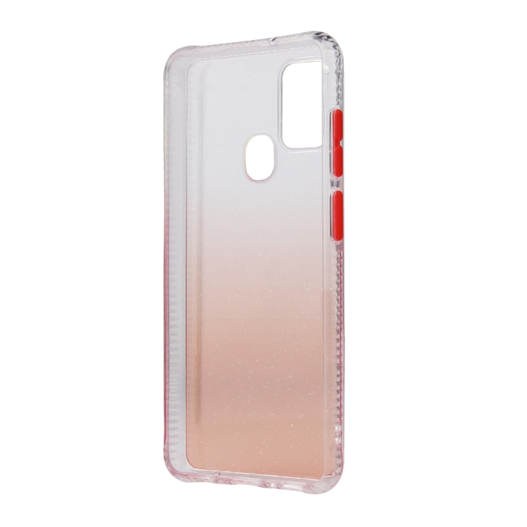 For Samsung Galaxy A21s Gradient Shockproof TPU + Acrylic Case with Detachable Buttons