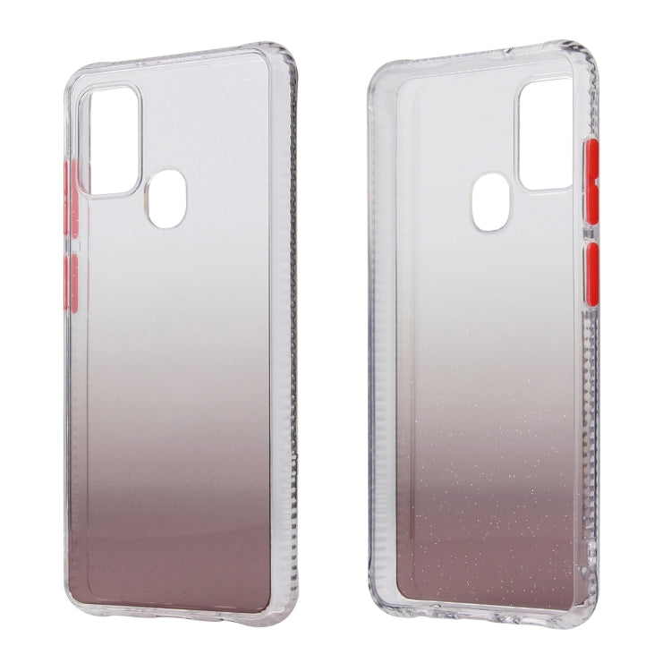 For Samsung Galaxy A21s Gradient Shockproof TPU + Acrylic Case with Detachable Buttons