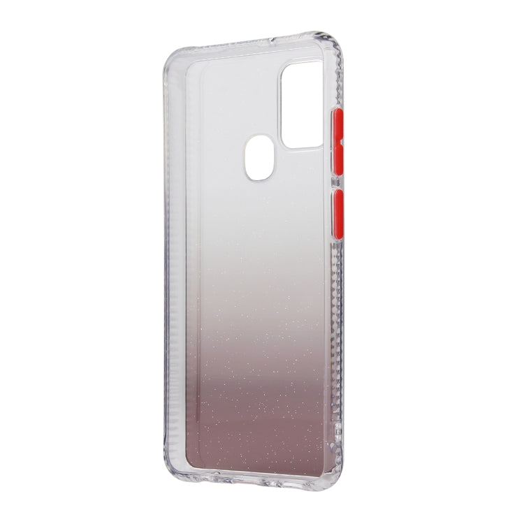 For Samsung Galaxy A21s Gradient Shockproof TPU + Acrylic Case with Detachable Buttons