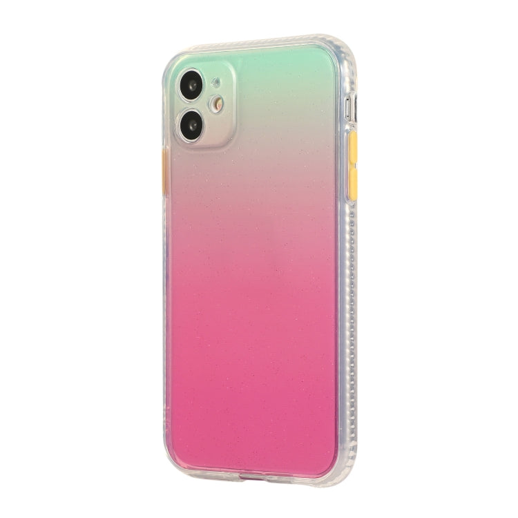 For iPhone 11 Gradient Shockproof TPU + Acrylic Case with Detachable Buttons