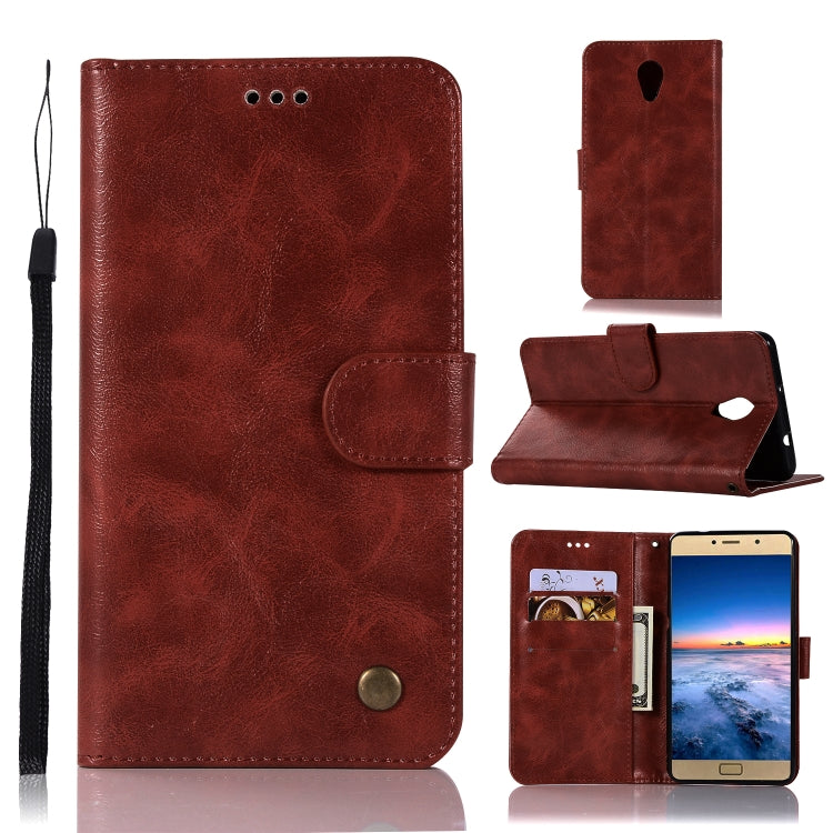 For Lenovo Vibe P2 Retro Copper Button Crazy Horse Horizontal Flip PU Leather Case with Holder & Card Slots & Wallet & Lanyard