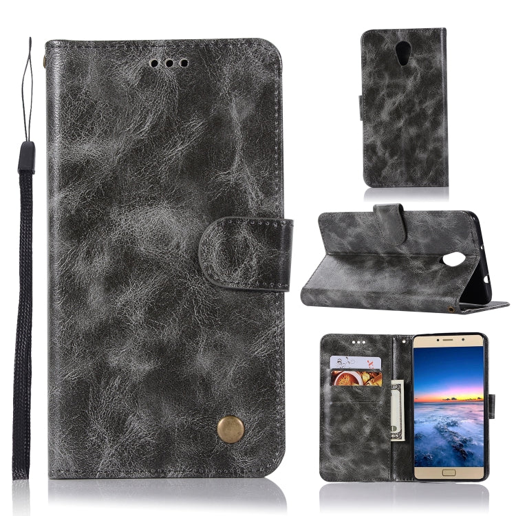 For Lenovo Vibe P2 Retro Copper Button Crazy Horse Horizontal Flip PU Leather Case with Holder & Card Slots & Wallet & Lanyard