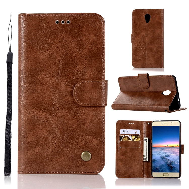 For Lenovo Vibe P2 Retro Copper Button Crazy Horse Horizontal Flip PU Leather Case with Holder & Card Slots & Wallet & Lanyard