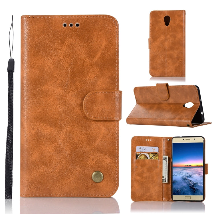 For Lenovo Vibe P2 Retro Copper Button Crazy Horse Horizontal Flip PU Leather Case with Holder & Card Slots & Wallet & Lanyard