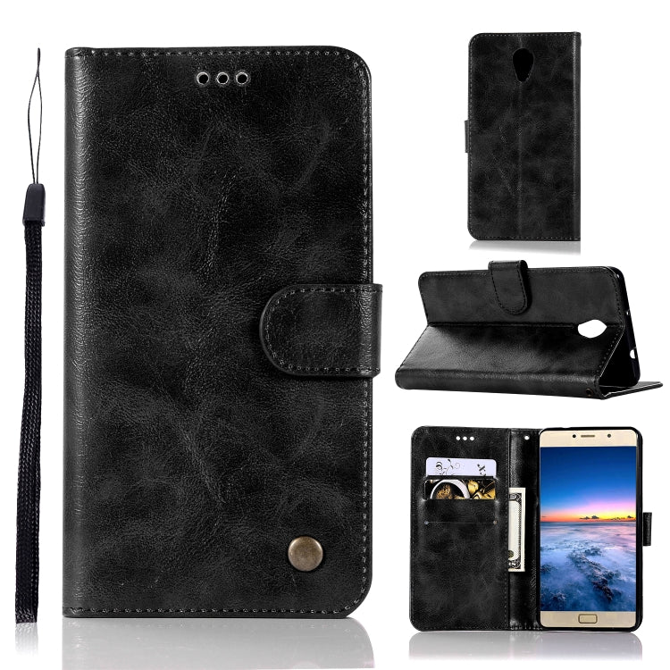 For Lenovo Vibe P2 Retro Copper Button Crazy Horse Horizontal Flip PU Leather Case with Holder & Card Slots & Wallet & Lanyard