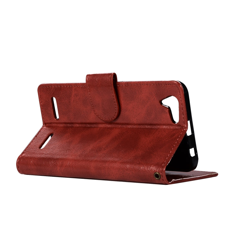 For Lenovo Lemon 3 Retro Copper Button Crazy Horse Horizontal Flip PU Leather Case with Holder & Card Slots & Wallet & Lanyard