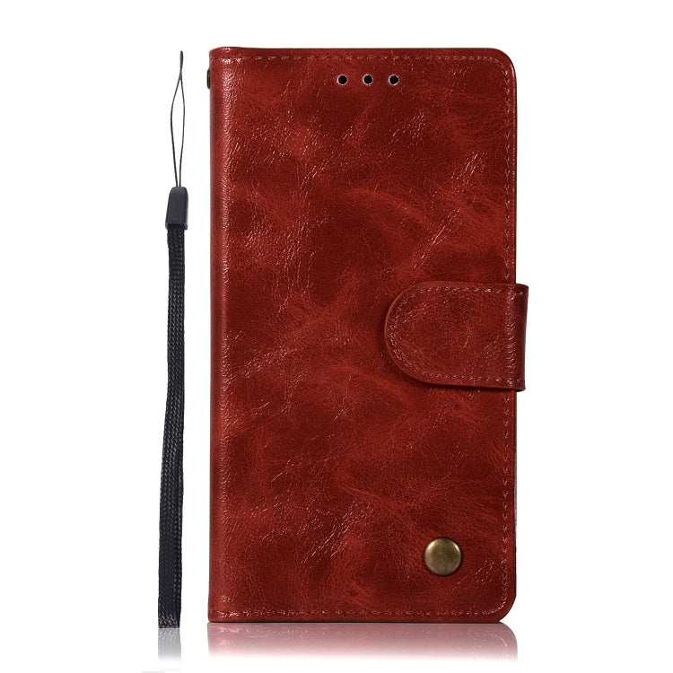 For Lenovo Lemon 3 Retro Copper Button Crazy Horse Horizontal Flip PU Leather Case with Holder & Card Slots & Wallet & Lanyard
