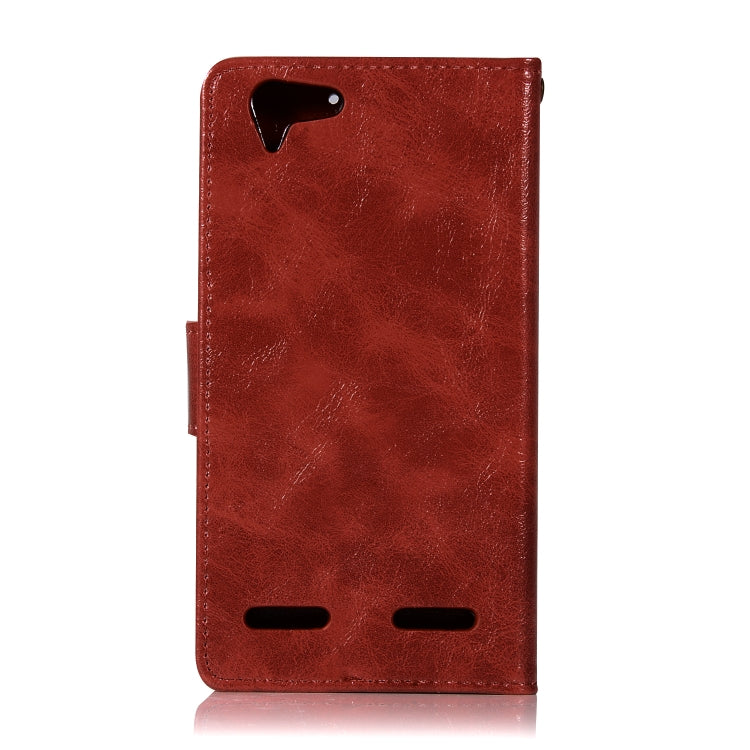 For Lenovo Lemon 3 Retro Copper Button Crazy Horse Horizontal Flip PU Leather Case with Holder & Card Slots & Wallet & Lanyard