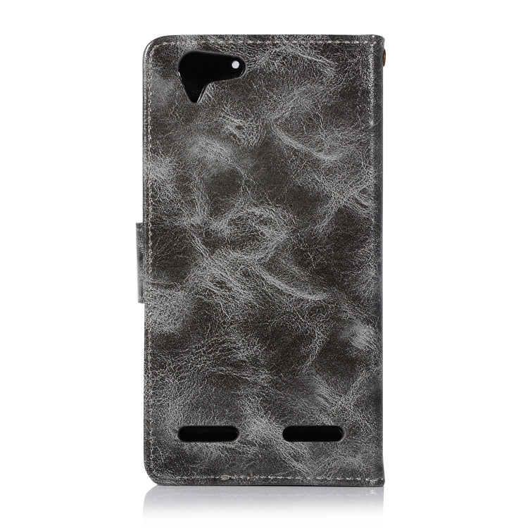 For Lenovo Lemon 3 Retro Copper Button Crazy Horse Horizontal Flip PU Leather Case with Holder & Card Slots & Wallet & Lanyard