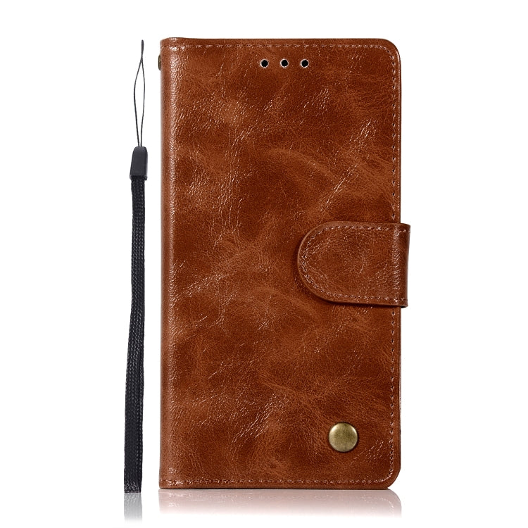 For Lenovo Lemon 3 Retro Copper Button Crazy Horse Horizontal Flip PU Leather Case with Holder & Card Slots & Wallet & Lanyard