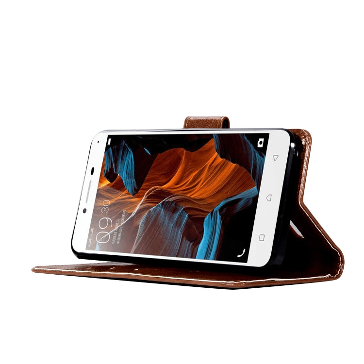 For Lenovo Lemon 3 Retro Copper Button Crazy Horse Horizontal Flip PU Leather Case with Holder & Card Slots & Wallet & Lanyard
