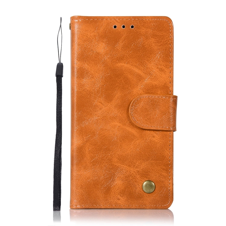 For Lenovo Lemon 3 Retro Copper Button Crazy Horse Horizontal Flip PU Leather Case with Holder & Card Slots & Wallet & Lanyard