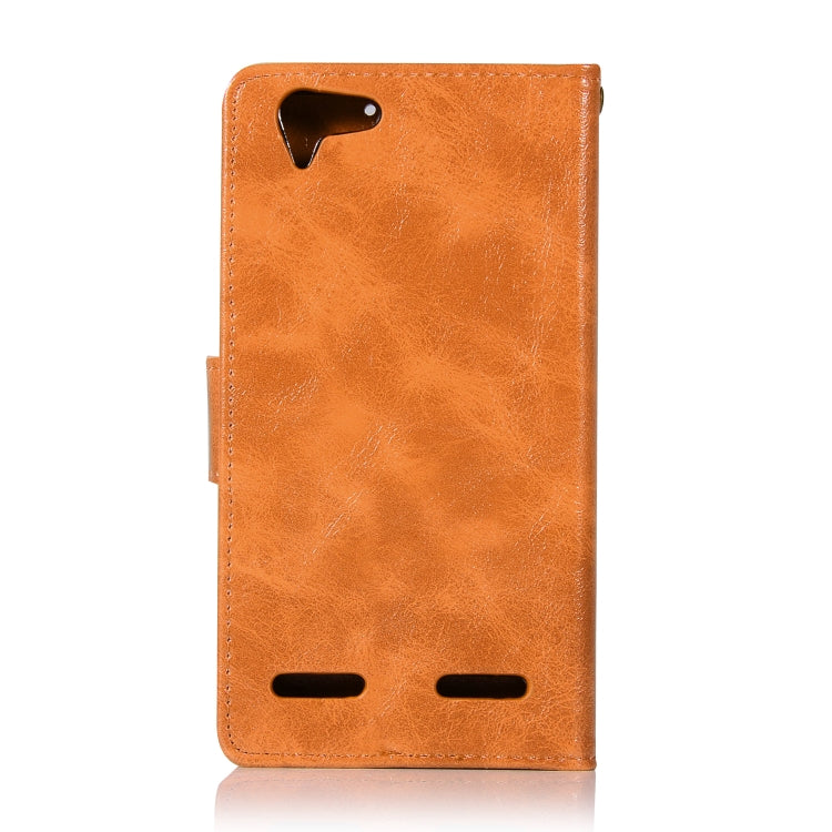 For Lenovo Lemon 3 Retro Copper Button Crazy Horse Horizontal Flip PU Leather Case with Holder & Card Slots & Wallet & Lanyard