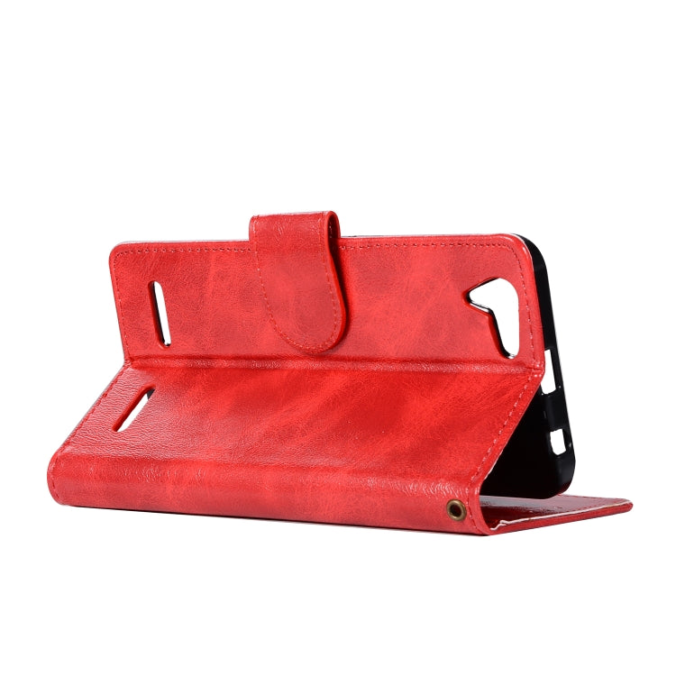 For Lenovo Lemon 3 Retro Copper Button Crazy Horse Horizontal Flip PU Leather Case with Holder & Card Slots & Wallet & Lanyard