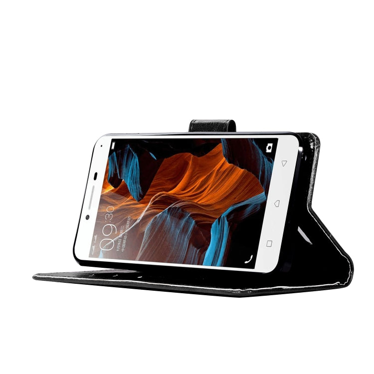 For Lenovo Lemon 3 Retro Copper Button Crazy Horse Horizontal Flip PU Leather Case with Holder & Card Slots & Wallet & Lanyard
