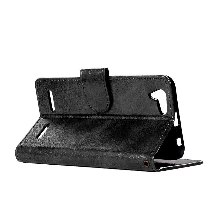 For Lenovo Lemon 3 Retro Copper Button Crazy Horse Horizontal Flip PU Leather Case with Holder & Card Slots & Wallet & Lanyard