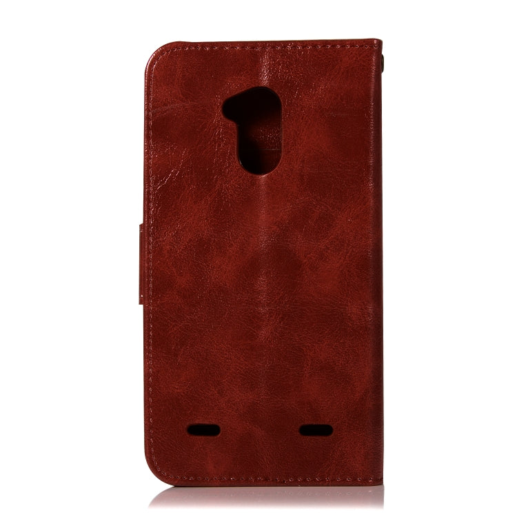 For ZTE V6 Plus / V7 Lite Retro Copper Button Crazy Horse Horizontal Flip PU Leather Case with Holder & Card Slots & Wallet & Lanyard