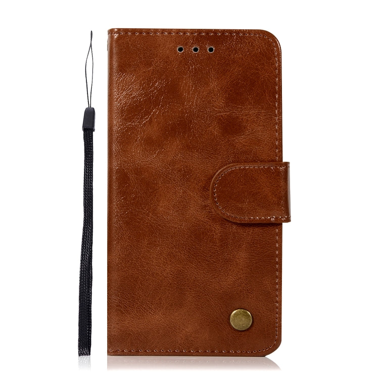 For ZTE V6 Plus / V7 Lite Retro Copper Button Crazy Horse Horizontal Flip PU Leather Case with Holder & Card Slots & Wallet & Lanyard