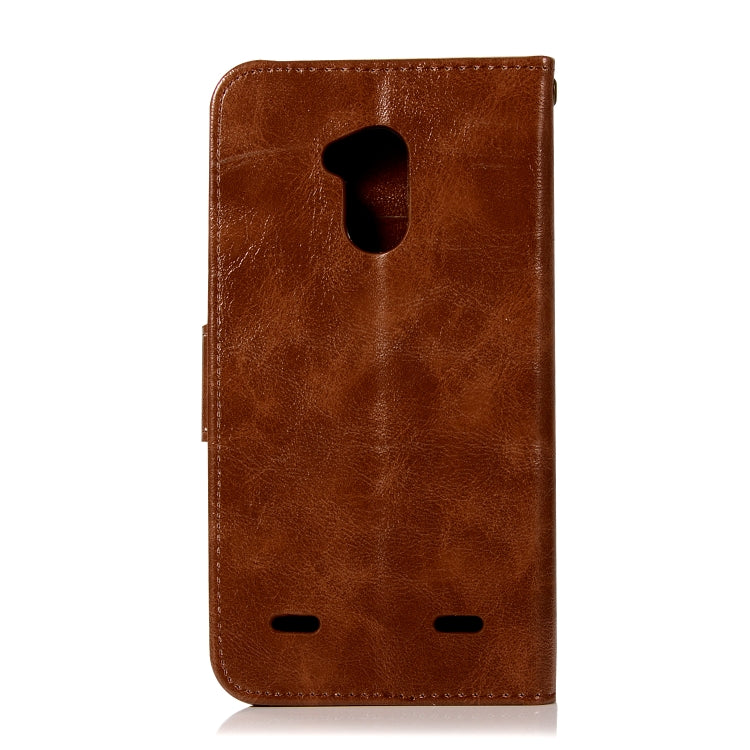 For ZTE V6 Plus / V7 Lite Retro Copper Button Crazy Horse Horizontal Flip PU Leather Case with Holder & Card Slots & Wallet & Lanyard