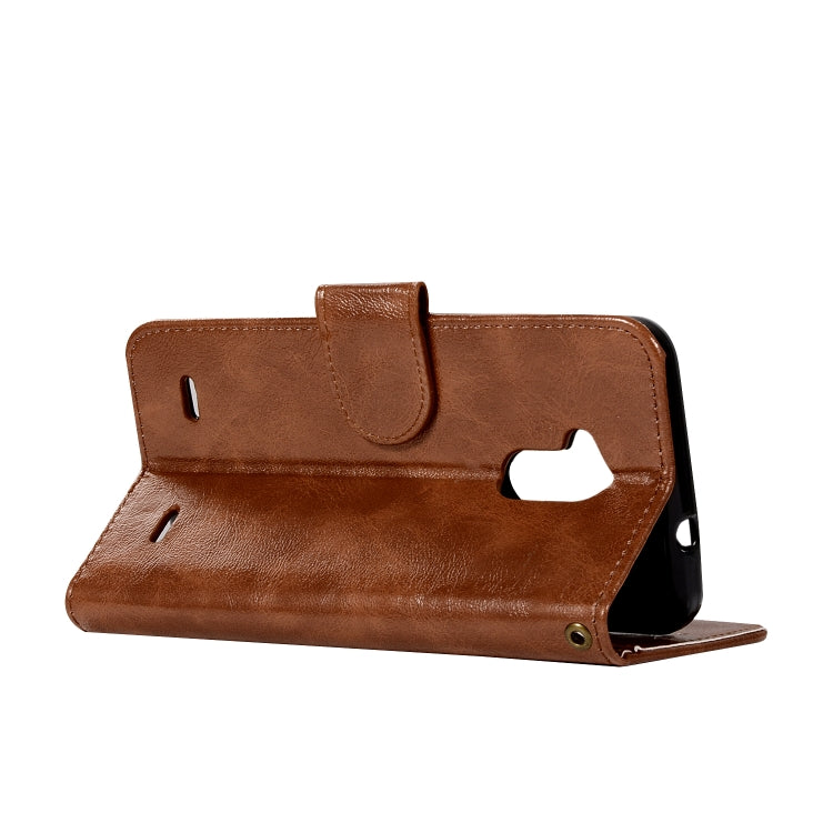 For ZTE V6 Plus / V7 Lite Retro Copper Button Crazy Horse Horizontal Flip PU Leather Case with Holder & Card Slots & Wallet & Lanyard
