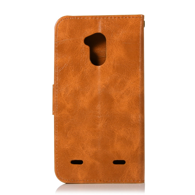 For ZTE V6 Plus / V7 Lite Retro Copper Button Crazy Horse Horizontal Flip PU Leather Case with Holder & Card Slots & Wallet & Lanyard